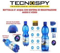 microspia inserita nella bottiglia d'acqua microspie